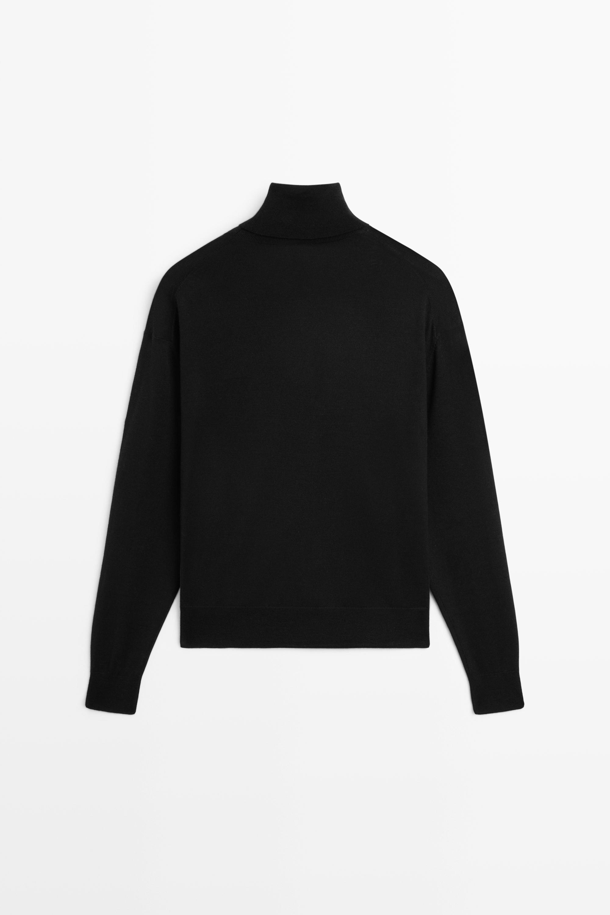 100% wool turtleneck knit sweater